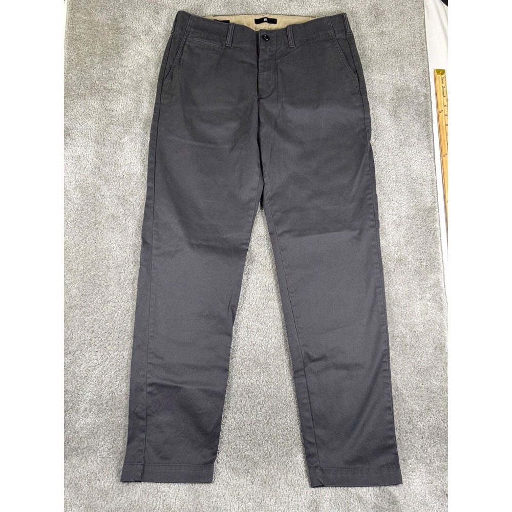 Banana Republic Mens Slim Fit Chinos Gray Cotton Stretch Pants 34x32